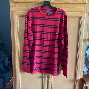 Polo by Ralph Lauren Red/navy Striped Men's Shirt (“sleepwear”) size large